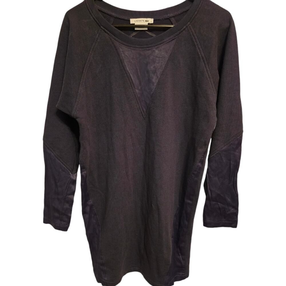 Lacoste long sleeve crew neck sweatshirt mini dress crocodile logo size 36